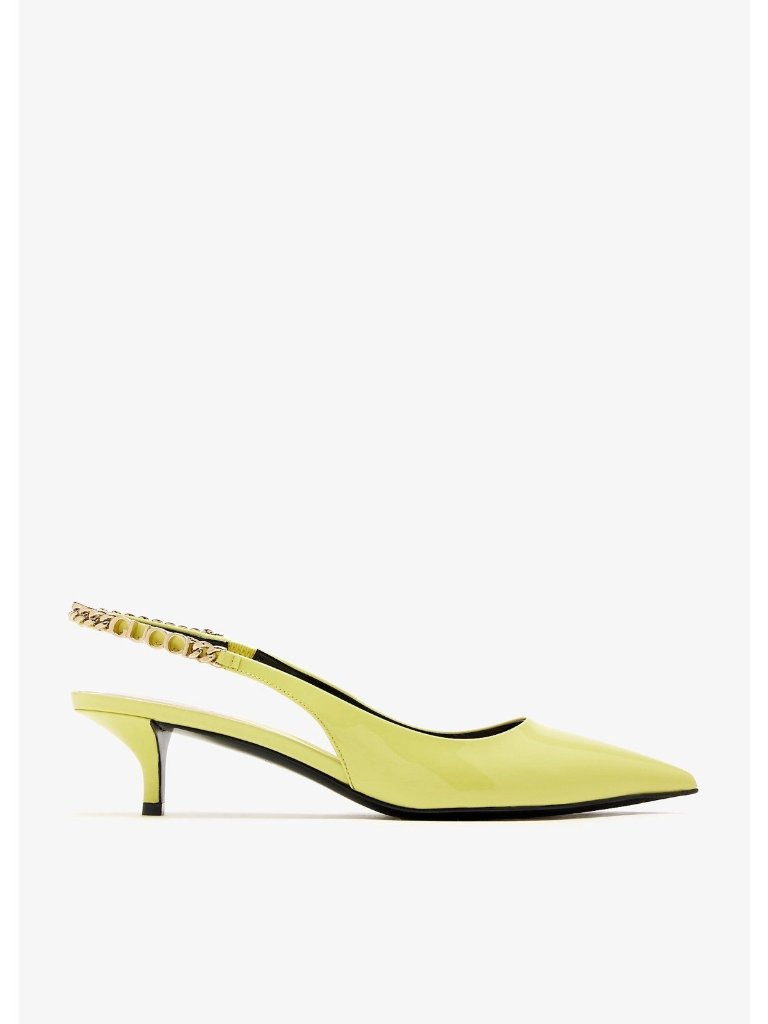 New Gucci Signoria Patent Leather Yellow Heels 100% Authentic Sz 38